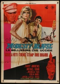 6j437 MODESTY BLAISE Italian 1p 1966 Enzo Nistri art of sexiest female secret agent Monica Vitti!