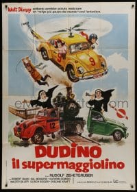 6j468 SUPERBUG, THE CRAZIEST CAR IN THE WORLD Italian 1p 1977 Volkswagen Beetle cartoon art!