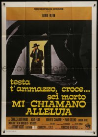 6j478 THEY CALL ME HALLELUJAH Italian 1p 1971 George Hilton, cool spaghetti western artwork!