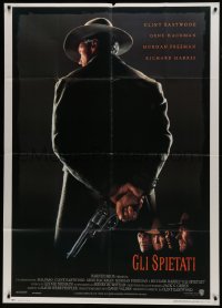6j488 UNFORGIVEN Italian 1p 1992 classic image of gunslinger Clint Eastwood with his back turned!