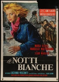 6j498 WHITE NIGHTS Italian 1p 1957 Luchino Visconti, Innocenti art of Maria Schell, Dostoyevsky!