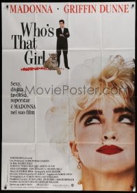 6j499 WHO'S THAT GIRL Italian 1p 1987 great portrait of young rebellious Madonna, Griffin Dunne