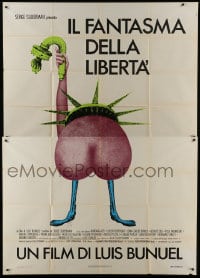 6j309 PHANTOM OF LIBERTY Italian 2p 1984 Luis Bunuel, outrageous erotic Statue of Liberty art!