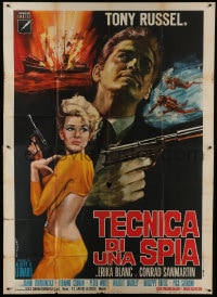 6j318 TARGET GOLD SEVEN Italian 2p 1966 cool Tarantelli art of spy Tony Russell & sexy Erika Blanc!