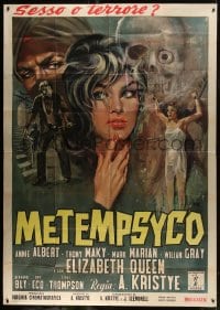 6j320 TOMB OF TORTURE Italian 2p 1963 Antonio Boccaci's Metempsyco, cool horror art by Mos, rare!