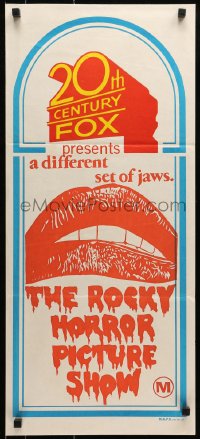 6k467 20TH CENTURY FOX Aust daybill 1970s Rocky Horror Picture Show, a different set of jaws!