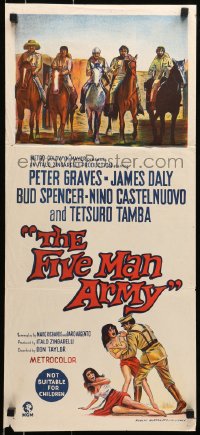6k472 5-MAN ARMY Aust daybill 1970 Peter Graves, James Daly, Bud Spencer, written by Dario Argento!