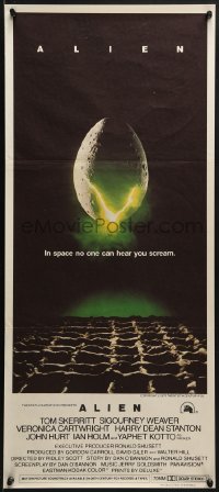 6k481 ALIEN Aust daybill 1979 Ridley Scott outer space sci-fi monster classic, cool egg image!