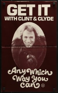 6k445 ANY WHICH WAY YOU CAN Aust poster 1980 close-up of Clint Eastwood & Clyde!