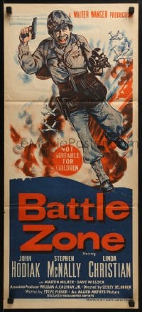 6k506 BATTLE ZONE Aust daybill 1952 first front-line story of the combat cameraman, John Hodiak!