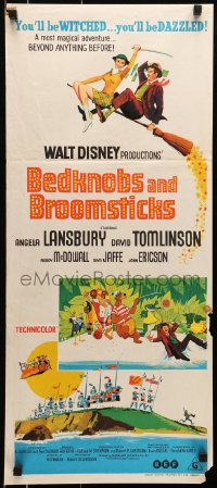 6k508 BEDKNOBS & BROOMSTICKS Aust daybill 1972 Walt Disney, Angela Lansbury, great cartoon art!