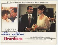 6m457 HEARTBURN English LC 1986 c/u of Jack Nicholson & Meryl Streep getting married, Mike Nichols