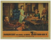 6m008 7 MEN FROM NOW LC #3 1956 Budd Boetticher, Lee Marvin & Barry menace Walter Reed & Gail Russell