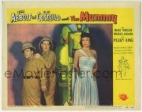 6m004 ABBOTT & COSTELLO MEET THE MUMMY LC #6 1955 scared Bud & Lou by Marie Windsor by sarcophagus!