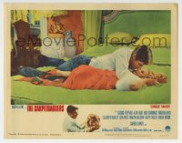 6m130 CARPETBAGGERS LC #7 1964 great romantic image of George Peppard & Carroll Baker on bed!
