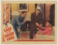 6m132 CASE OF THE LUCKY LEGS LC 1935 Warren William laughing at Patricia Ellis cuffed by Crehan!
