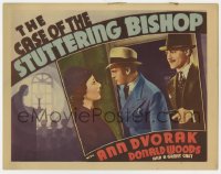 6m133 CASE OF THE STUTTERING BISHOP Other Company LC 1937 Ann Dvorak watches Donald Woods with gun!