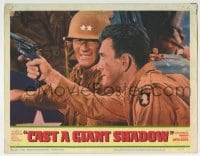 6m134 CAST A GIANT SHADOW LC #1 1966 great c/u of Kirk Douglas with gun by General John Wayne!