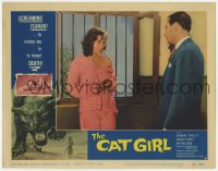 6m136 CAT GIRL LC #3 1957 sexy Barbara Shelley in front of barred window, Robert Ayres!