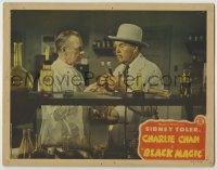 6m149 CHARLIE CHAN IN BLACK MAGIC LC 1944 c/u of Sidney Toler with scientist in laboratory!