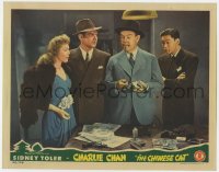 6m162 CHINESE CAT LC 1944 Benson Fong & others watch Sidney Toler as Charlie Chan w/ murder weapon!