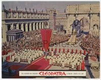 6m172 CLEOPATRA roadshow LC 1963 far shot of Liz Taylor on huge elaborate set with lots of extras!