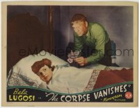 6m192 CORPSE VANISHES LC 1942 crazed Frank Moran offers poisoned corsage to scared girl in bed!