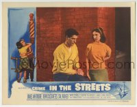6m203 CRIME IN THE STREETS LC 1956 1st John Cassavetes with pretty girl, directed by Don Siegel!