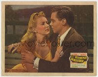 6m275 DIAMOND HORSESHOE LC 1945 romantic close up of Betty Grable & Dick Haymes on park bench!