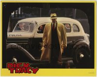 6m281 DICK TRACY LC 1990 great image of detective Warren Beatty standing by police car!