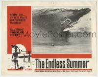 6m345 ENDLESS SUMMER LC 1967 Bruce Brown, Robert August riding wave over Mike Hynson, rare!