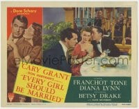 6m349 EVERY GIRL SHOULD BE MARRIED LC #2 1948 Cary Grant w/ Franchot Tone whispering to Betsy Drake!