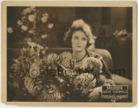 6m382 FOOTLIGHTS & SHADOWS LC 1920 somber Olive Thomas sitting on couch with huge flowers!