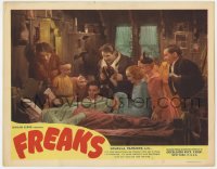6m390 FREAKS LC R1949 Tod Browning classic, great image of many top cast members around bed!