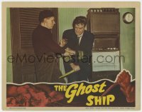 6m406 GHOST SHIP LC 1943 naval officer Richard Dix with knife fighting Skelton Knaggs in cabin!