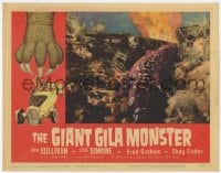 6m408 GIANT GILA MONSTER LC #5 1959 best close up of giant lizard beast destroying train!