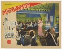 6m410 GILDED LILY LC 1935 great image of cabaret singer Claudette Colbert performing at nightclub!
