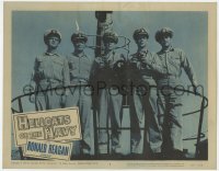 6m459 HELLCATS OF THE NAVY LC #3 1957 Ronald Reagan stands on submarine bridge with four officers!
