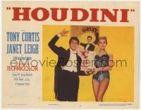 6m476 HOUDINI LC #3 1953 c/u of Tony Curtis as the famous magician + sexy assistant Janet Leigh!