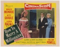 6m479 HOW TO MARRY A MILLIONAIRE LC #5 1953 Lauren Bacall watches Marilyn Monroe help David Wayne!
