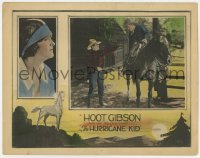 6m483 HURRICANE KID LC 1925 Hoot Gibson orders man to get off his horse, Jack Savage border art!