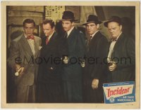 6m503 INCIDENT LC #4 1948 Warren Douglas holding flashlight by four co-stars pointing guns!