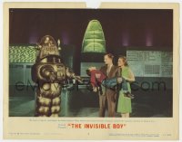 6m509 INVISIBLE BOY LC #8 1957 Robby the Robot, Abbott & Brewster examine Richard Eyer's condition!