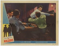 6m547 KILLERS LC #7 R1956 great image of Burt Lancaster punching guy in the face, Robert Siodmak