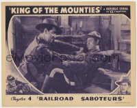 6m551 KING OF THE MOUNTIES chapter 4 LC 1942 Allan Rocky Lane in death struggle, Railroad Saboteurs!