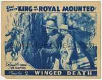 6m553 KING OF THE ROYAL MOUNTED chapter 2 LC 1940 Allan Rocky Lane hidinb behind tree, Winged Death!