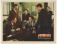 6m560 KISS OF DEATH LC #6 1947 Karl Malden watches Victor Mature & Brian Donlevy seated at desk!