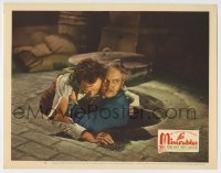 6m586 LES MISERABLES LC #5 R1946 Fredric March as Jean Valjean rescuing John Beal in the sewer!
