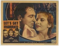 6m591 LET'S GET MARRIED LC 1937 best romantic close up of Ralph Bellamy & pretty Ida Lupino!