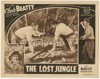 6m608 LOST JUNGLE LC 1934 c/u of Clyde Beatty fighting Warner Richmond, feature version!